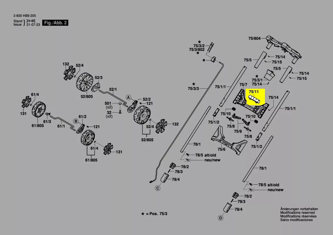 Levier réglage hauteur guidon réf. F 016 L91 039 Bosch